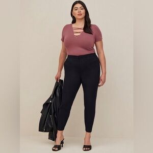 Torrid Comfort Flex Waistband High Rise Pant Plus Sz 26 Black Slim Stretch Twill